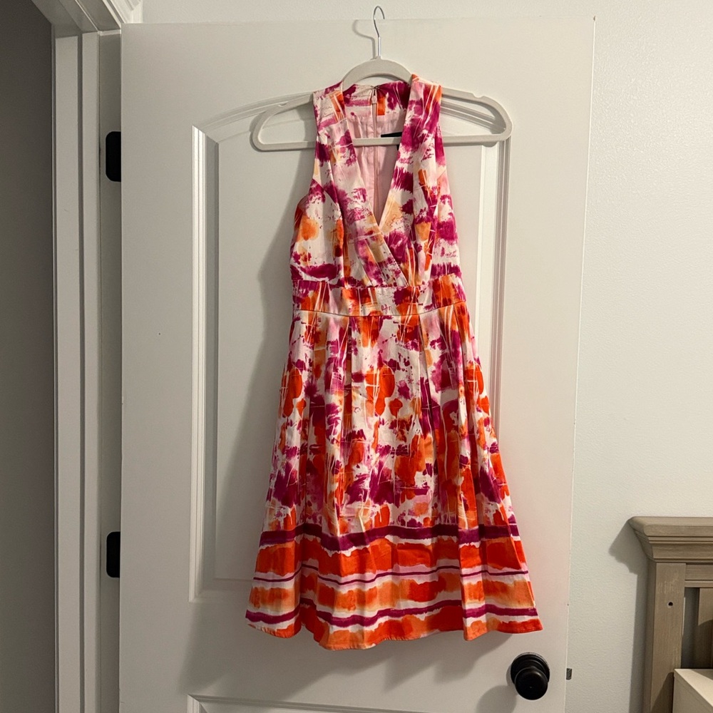 Aidan Mattox Pink and White Dress